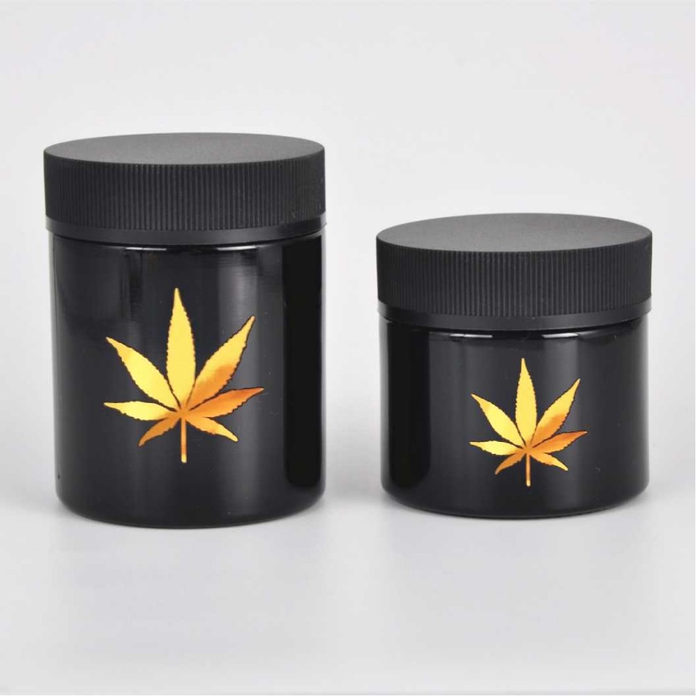 China supplier best sale UV glass jars with CR lids child proof round jars with airtight lids