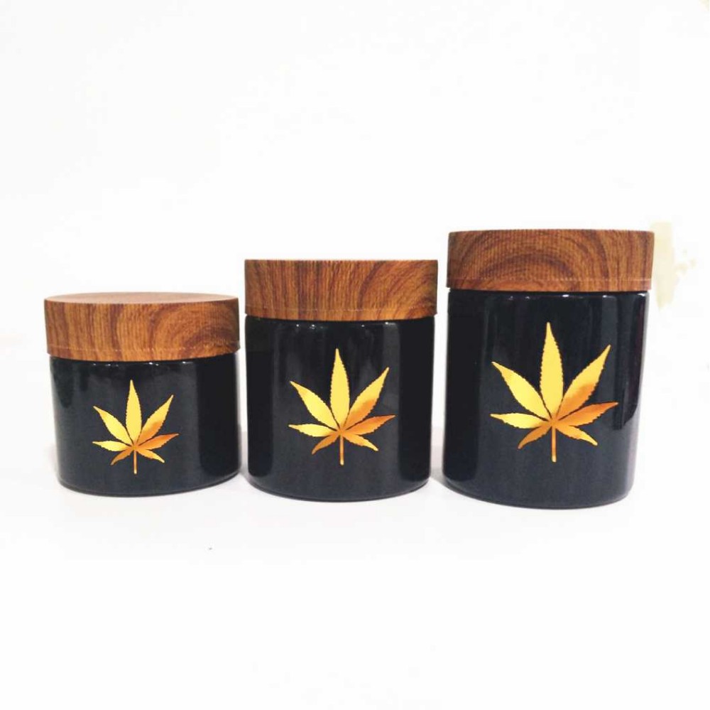 China supplier best sale UV glass jars with CR lids child proof round jars with airtight lids