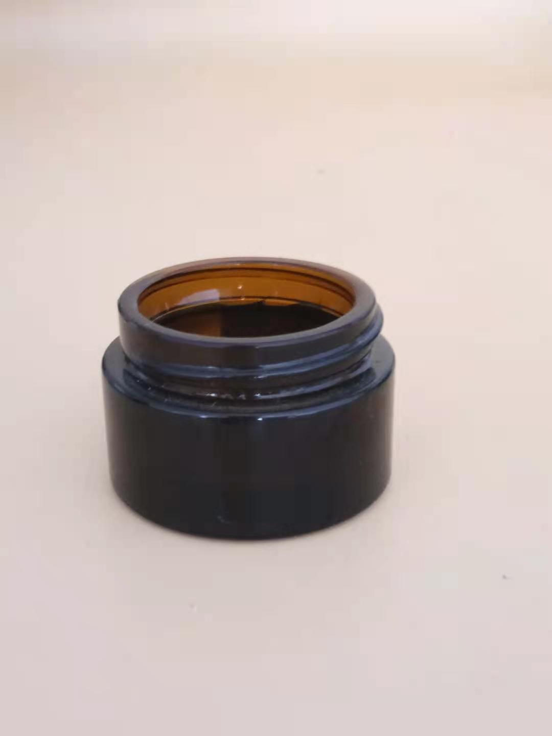China supplier clear black amber glass cosmetic jars 15g 30g 50g cream jar