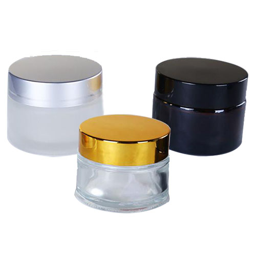 China supplier clear black amber glass cosmetic jars 15g 30g 50g cream jar