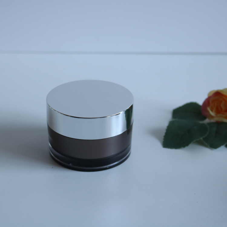 China supplier cosmetic packaging 5g 10g 15g 30g 50g 100g 200g empty plastic brown lotion face cream acrylic jar with silver cap