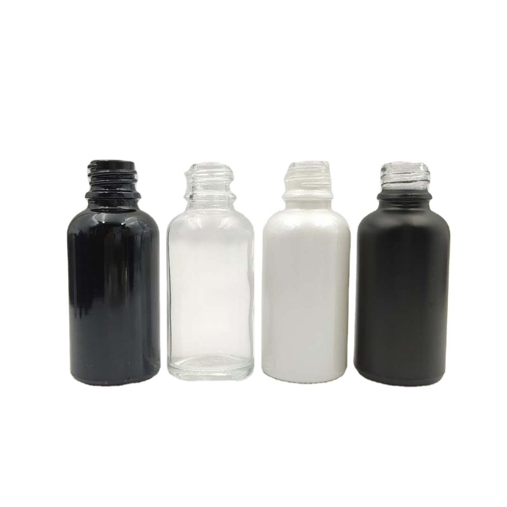 China supplier custom design 30ml frosted black glass dropper bottle for essential oil
