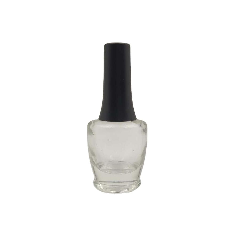 China supplier custom design empty 12ml clear nail polishn bottle with brush cap