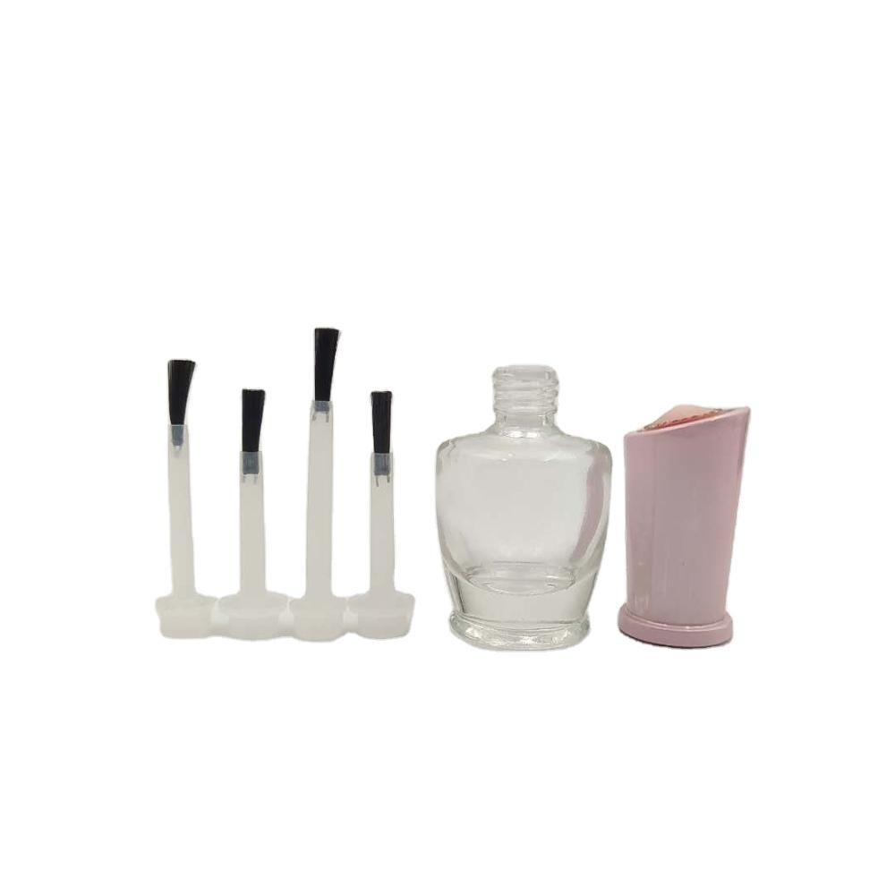 China supplier custom design empty 12ml clear nail polishn bottle with brush cap