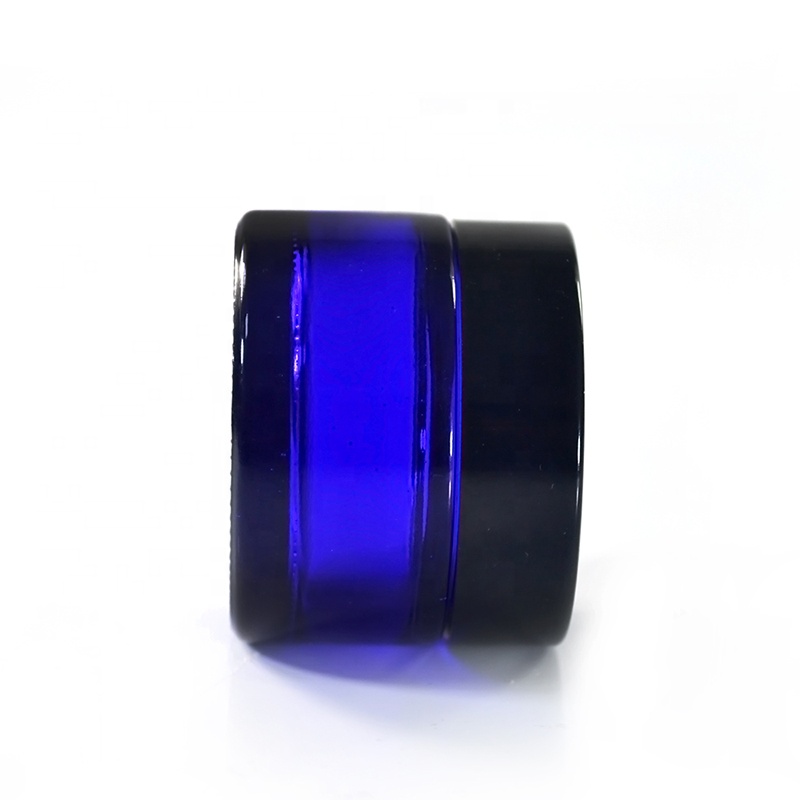China supplier empty 30g 50g 100g cosmetic blue glass jar