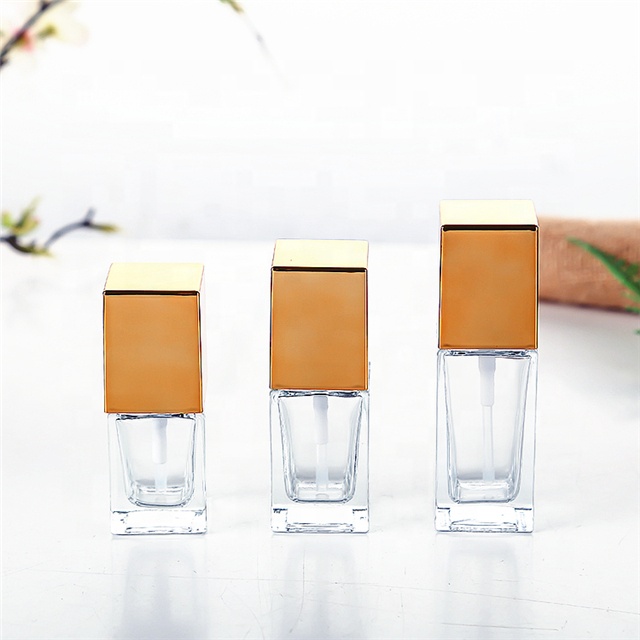 China supplier flint glass cosmetic bottles 15ml glass lotion bottle with pressure pump