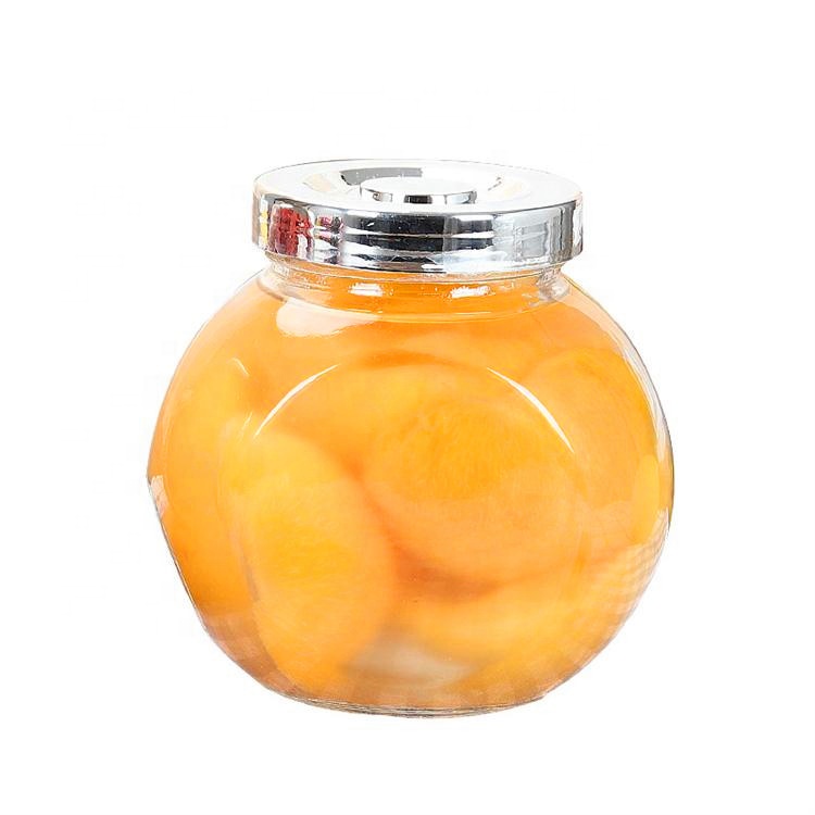 China supplier glass candy jar with metal silver lid
