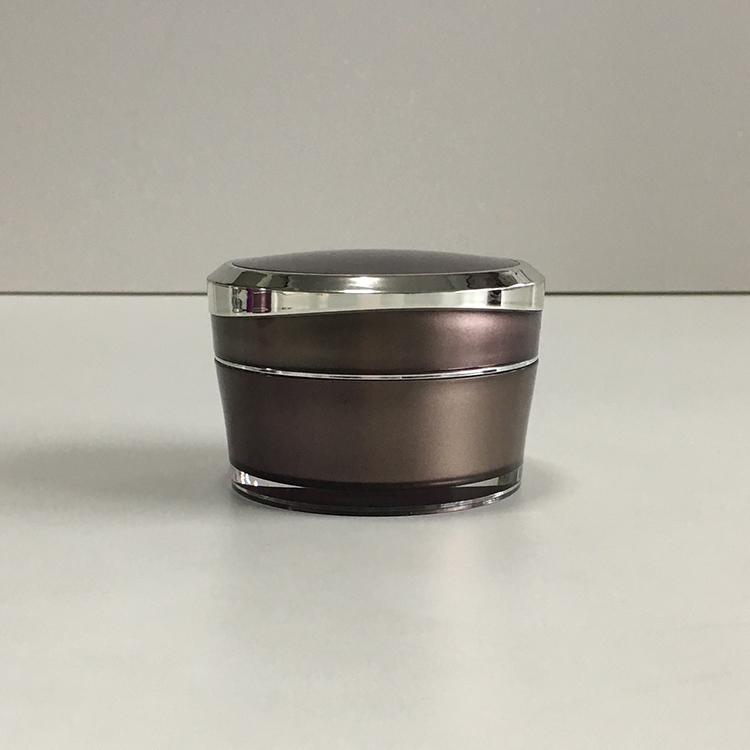 China supplier luxury purple acrylic 50g empty cosmetic pot for cream