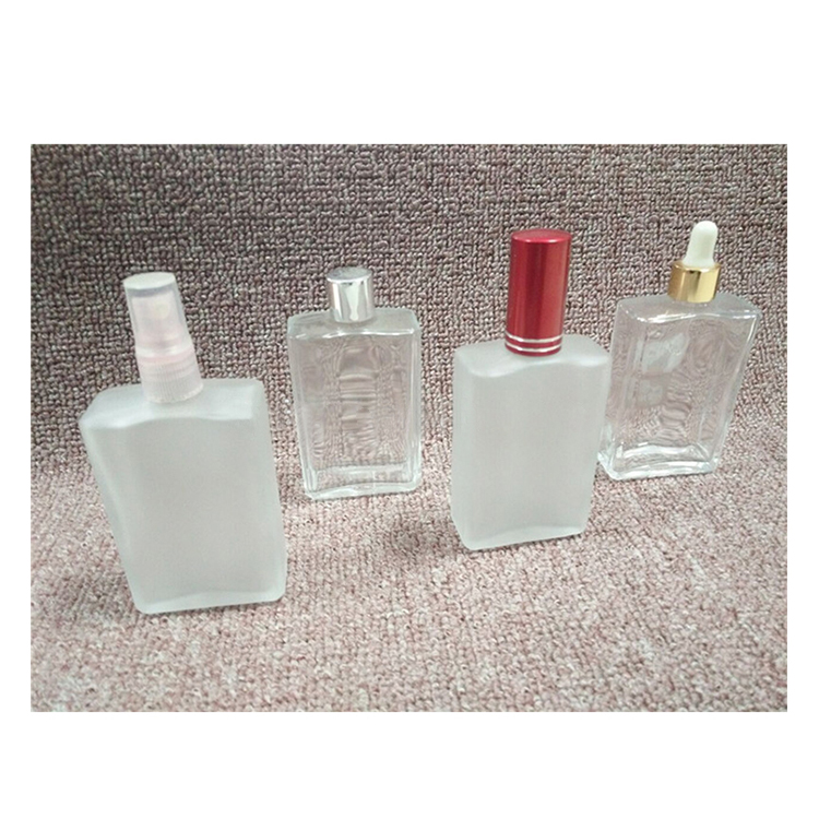 China supplier refillable elegant 30ml 50ml 100ml ml clear frosted luxury square empty spray glass perfume bottle for perfume