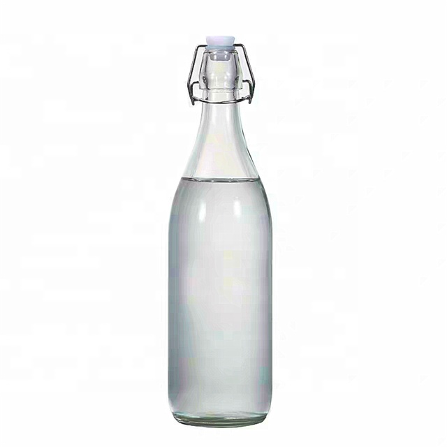 China supplier swing top glass water bottle 750ml dairy bottle with printing decaling available