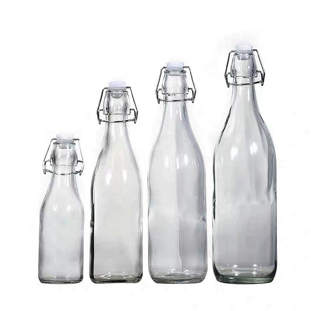 China supplier swing top glass water bottle 750ml dairy bottle with printing decaling available
