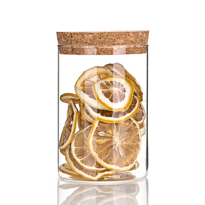 China supplier wholesale borosilicate glass storage jar with cork lid