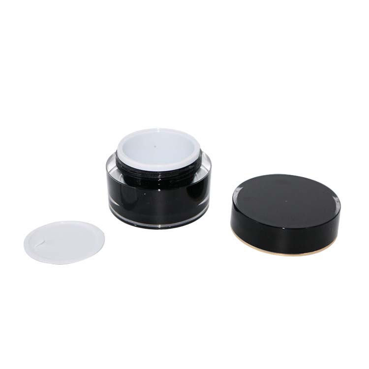 China suppliers cosmetic packaging 5g 10g 15g 30g 50g 100g 200g black plastic containers face cream jar