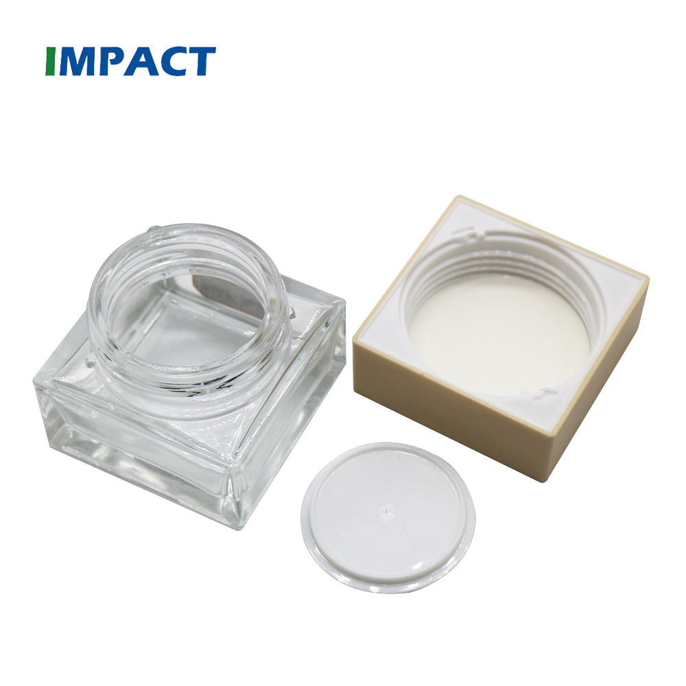 China suppliers high quality 50g luxury cosmetic square glass cream jar