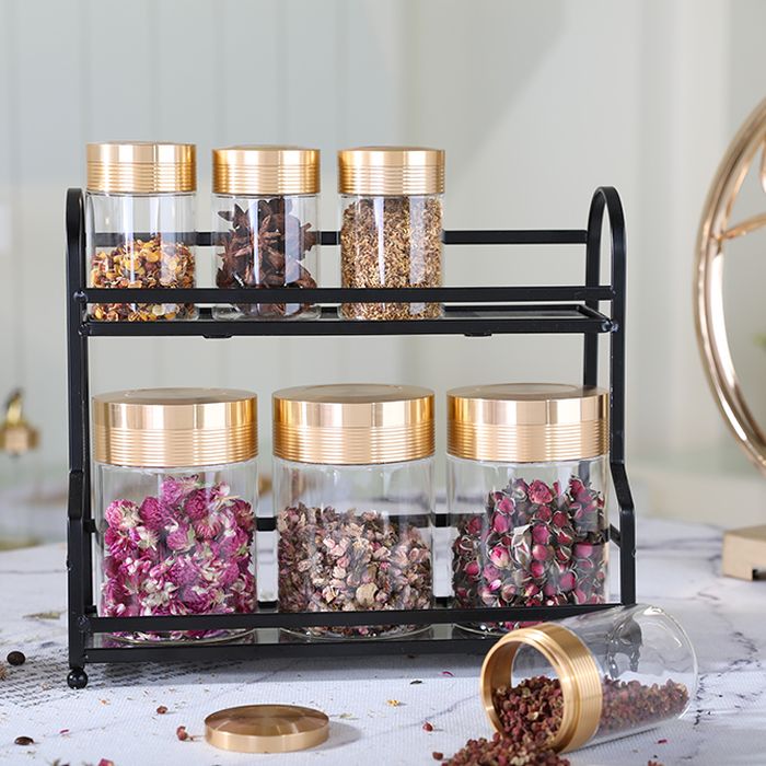 China suppliers high quality transparent tea coffee canisters set hot sale glass jars and bottles glass jar