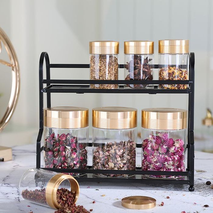 China suppliers high quality transparent tea coffee canisters set hot sale glass jars and bottles glass jar