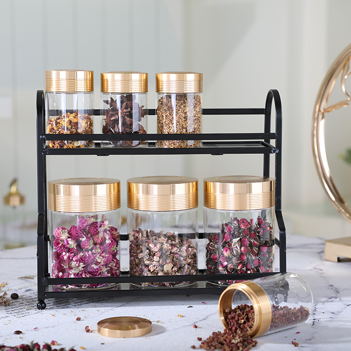 China suppliers high quality transparent tea coffee canisters set hot sale glass jars and bottles glass jar