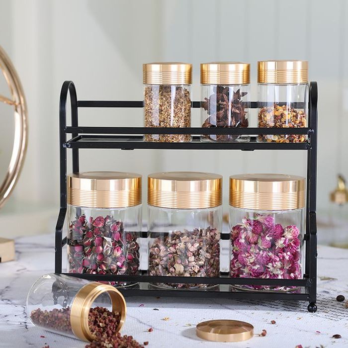 China suppliers high quality transparent tea coffee canisters set hot sale glass jars and bottles glass jar