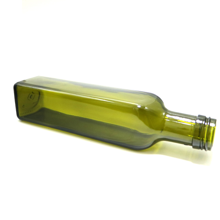 China suppliers small kitchen square olive oil 250ml glass bottle with screw cap