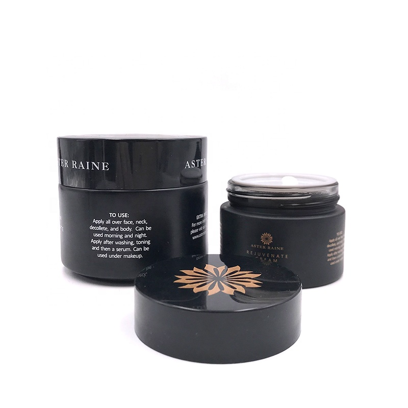 China supply 5g 10g 15g 20g 30g 50g 100g frosted black matte color  glass jar for cosmetic cream