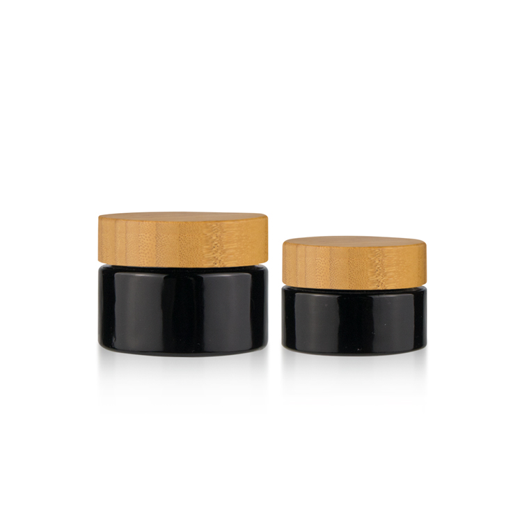 China supply factory price custom logo 5ml 15ml 20ml 30ml 50ml 60ml 100ml child proof UV empty glass jar with bamboo cap