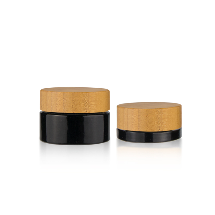 China supply factory price custom logo 5ml 15ml 20ml 30ml 50ml 60ml 100ml child proof UV empty glass jar with bamboo cap