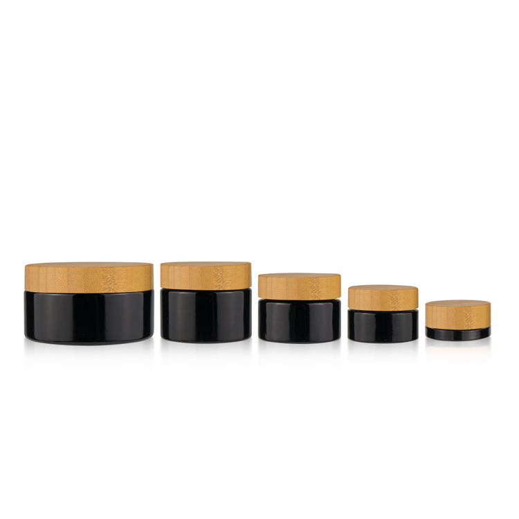 China supply factory price custom logo 5ml 15ml 20ml 30ml 50ml 60ml 100ml child proof UV empty glass jar with bamboo cap