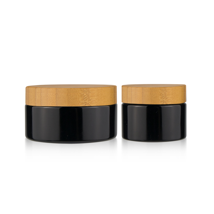 China supply factory price custom logo 5ml 15ml 20ml 30ml 50ml 60ml 100ml child proof UV empty glass jar with bamboo cap