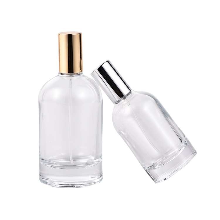 China supply good price transparent 50ml 100ml high flint empty boston round perfume glass bottle
