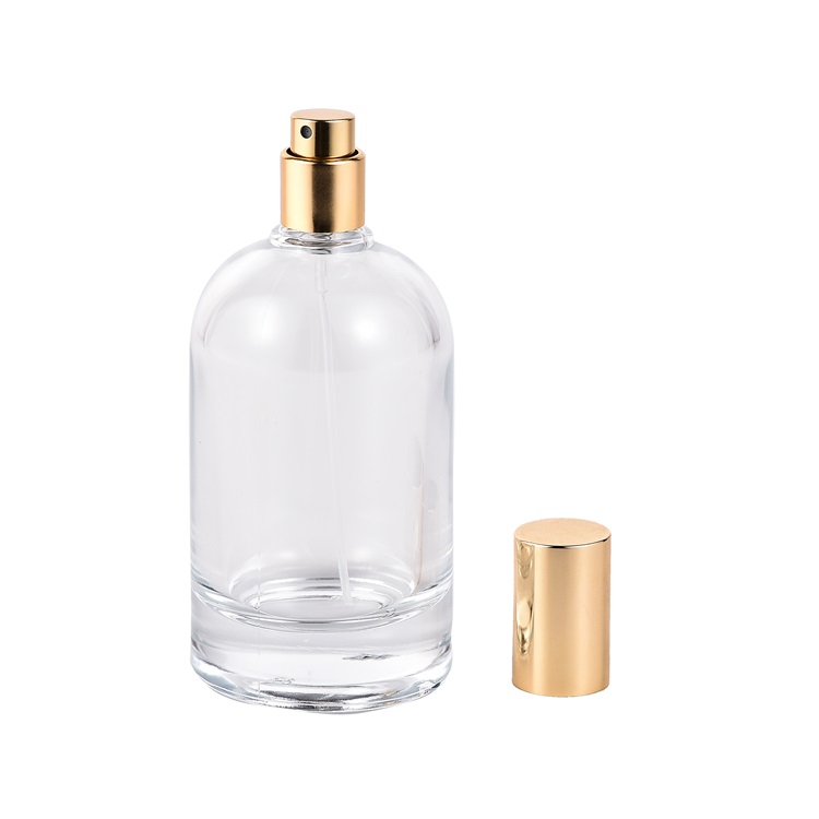 China supply good price transparent 50ml 100ml high flint empty boston round perfume glass bottle