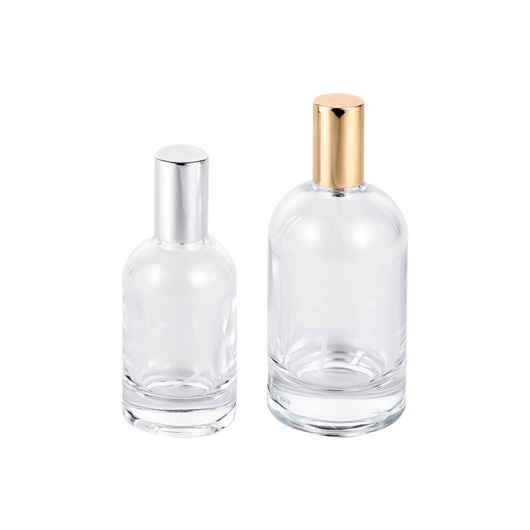 China supply good price transparent 50ml 100ml high flint empty boston round perfume glass bottle