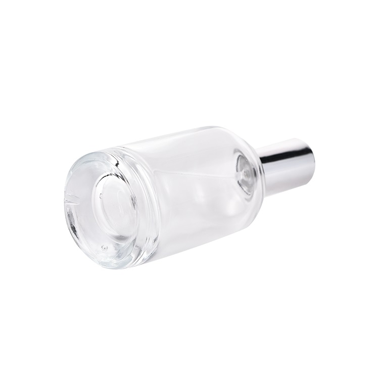 China supply good price transparent 50ml 100ml high flint empty boston round perfume glass bottle