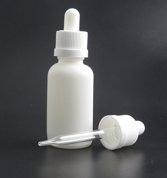 China tincture bottle 30 ml white round glass dropper bottle essential oil 30ml e liquid bottle with pipette