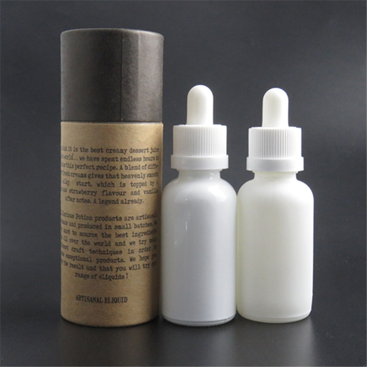 China tincture bottle 30 ml white round glass dropper bottle essential oil 30ml e liquid bottle with pipette