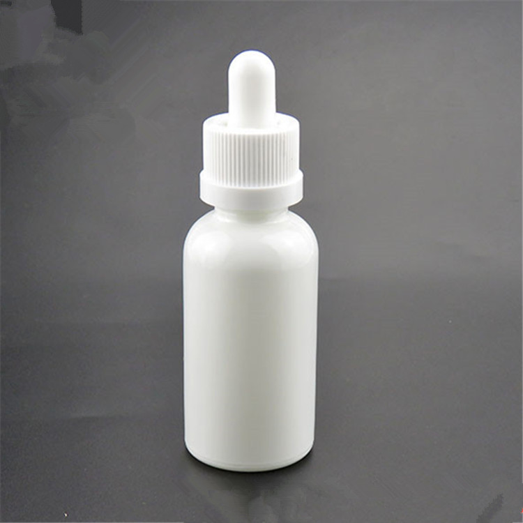 China tincture bottle 30 ml white round glass dropper bottle essential oil 30ml e liquid bottle with pipette