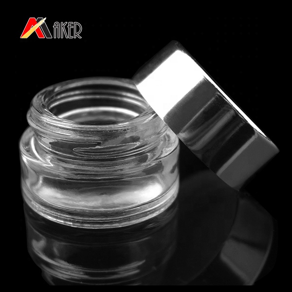 China wholesale 5ml 10ml round clear mini glass jar for cream cosmetic with lid
