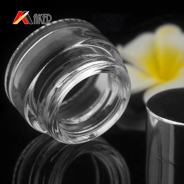 China wholesale 5ml 10ml round clear mini glass jar for cream cosmetic with lid