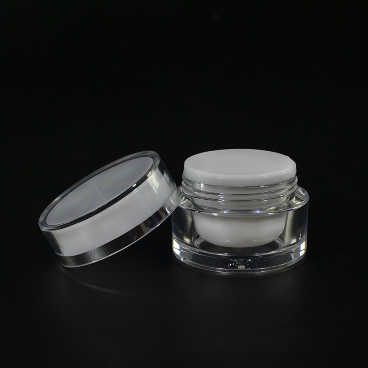 China wholesale Luxury cosmetic packaging 5g 10g 15g 30g 50g white acrylic plastic face cream empty jar