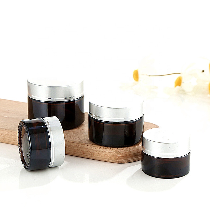 China wholesale best quality 1oz 2oz 3oz 4oz 8oz 9oz amber cream jar 100ml glass jars