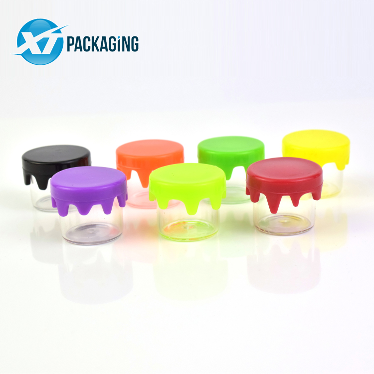 China wholesale price Borosilicate concentrate jars for CBD cream 6ml glass jar concentrate with soft silicone lid