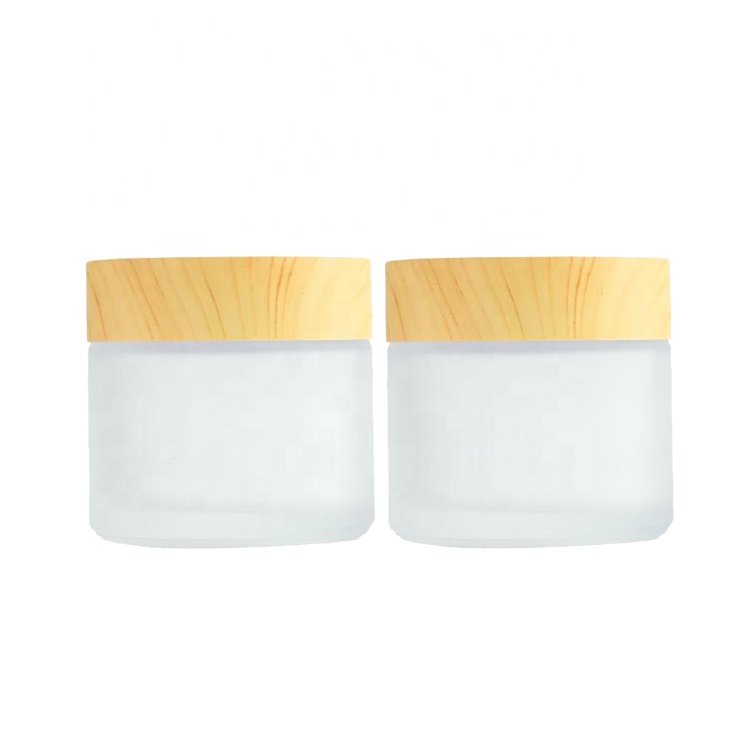 China wholesale round frosted cosmetic jar cosmetic container