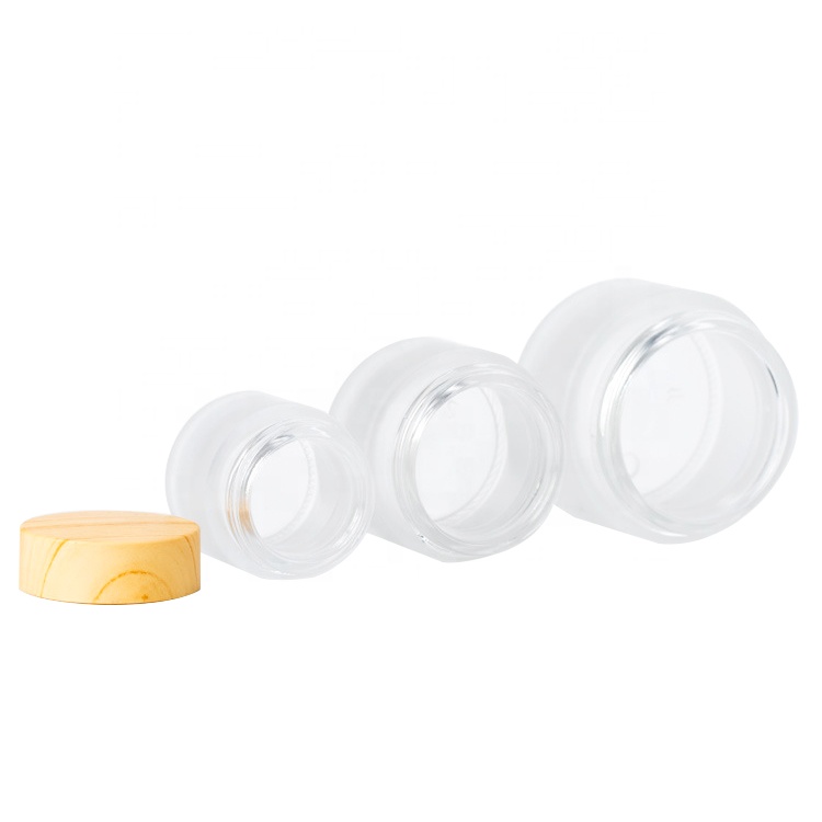 China wholesale round frosted cosmetic jar cosmetic container