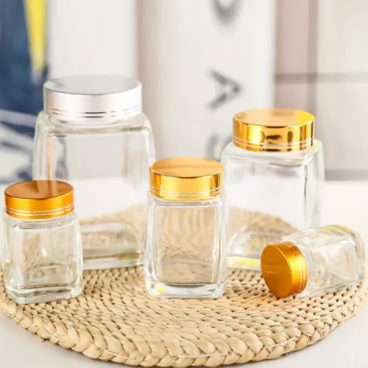 Chinese Factory Custom Wholesale Glass Storage Bottle For Honey Food Package