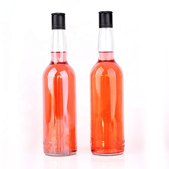 Chinese Manufacture Custom Design 500Ml Promotional Glass Empty Vodka Glass Whisky Packing Bottles With Cork