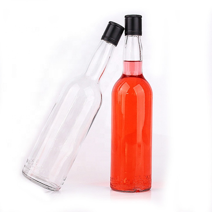 Chinese Manufacture Custom Design 500Ml Promotional Glass Empty Vodka Glass Whisky Packing Bottles With Cork