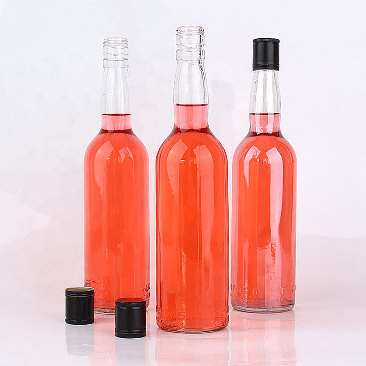 Chinese Manufacture Custom Design 500Ml Promotional Glass Empty Vodka Glass Whisky Packing Bottles With Cork