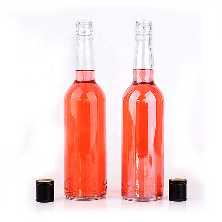 Chinese Manufacture Custom Design 500Ml Promotional Glass Empty Vodka Glass Whisky Packing Bottles With Cork