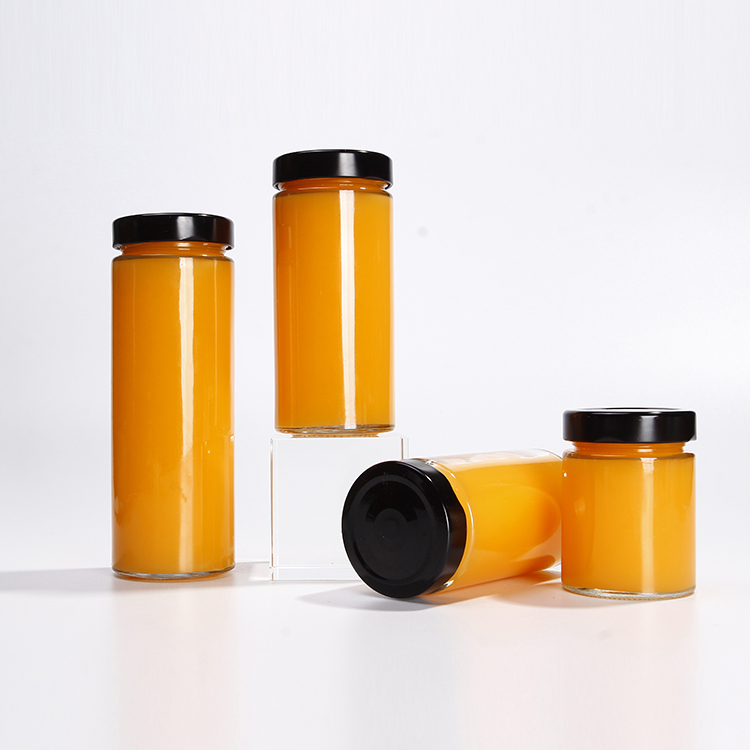 Chinese Manufacturer 106ml 212ml 314ml Clear Glass Food Jars Jams Hot Sauce Glass Jars With High Lid
