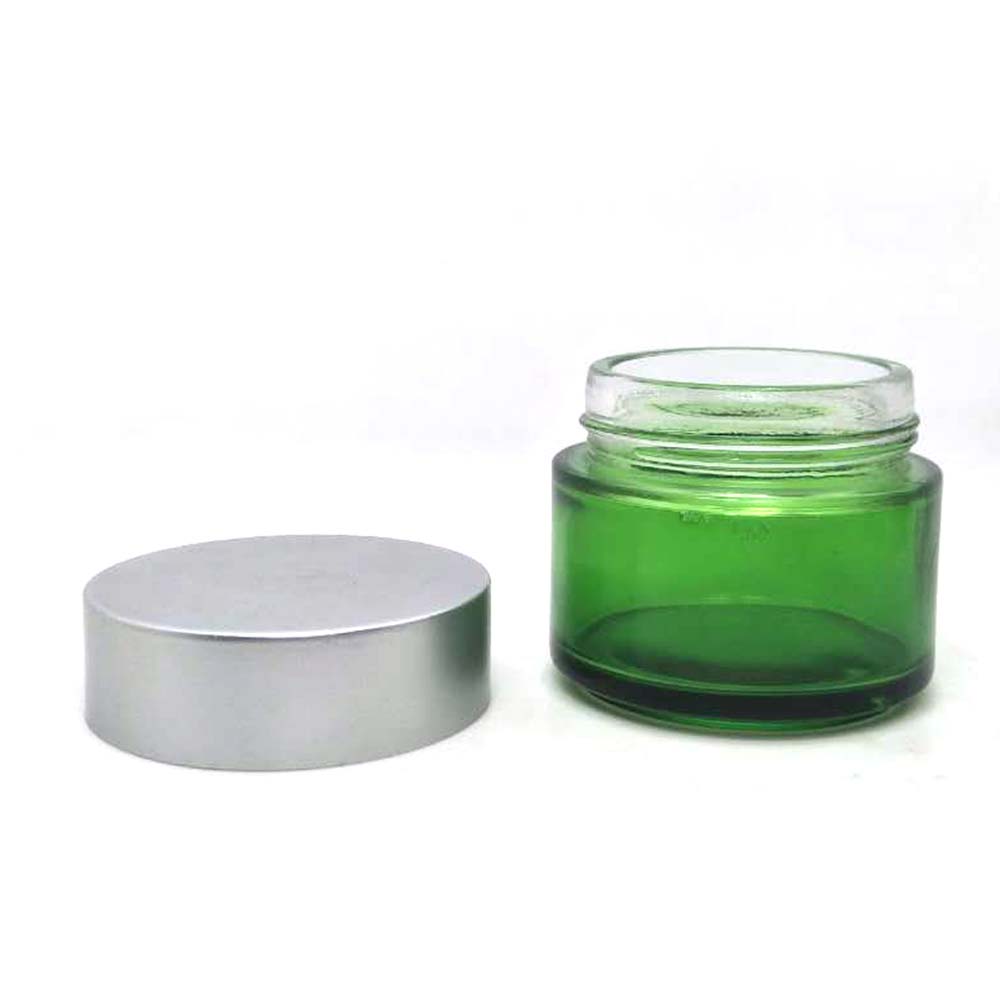 Chinese Manufacturer Wholesale 100g Empty Luxury green Glass Cream Cosmetic Jar 3oz for body scrub container