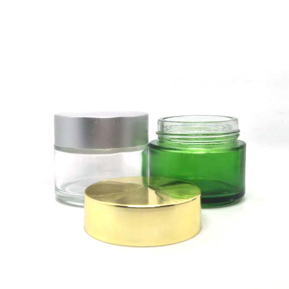 Chinese Manufacturer Wholesale 100g Empty Luxury green Glass Cream Cosmetic Jar 3oz for body scrub container